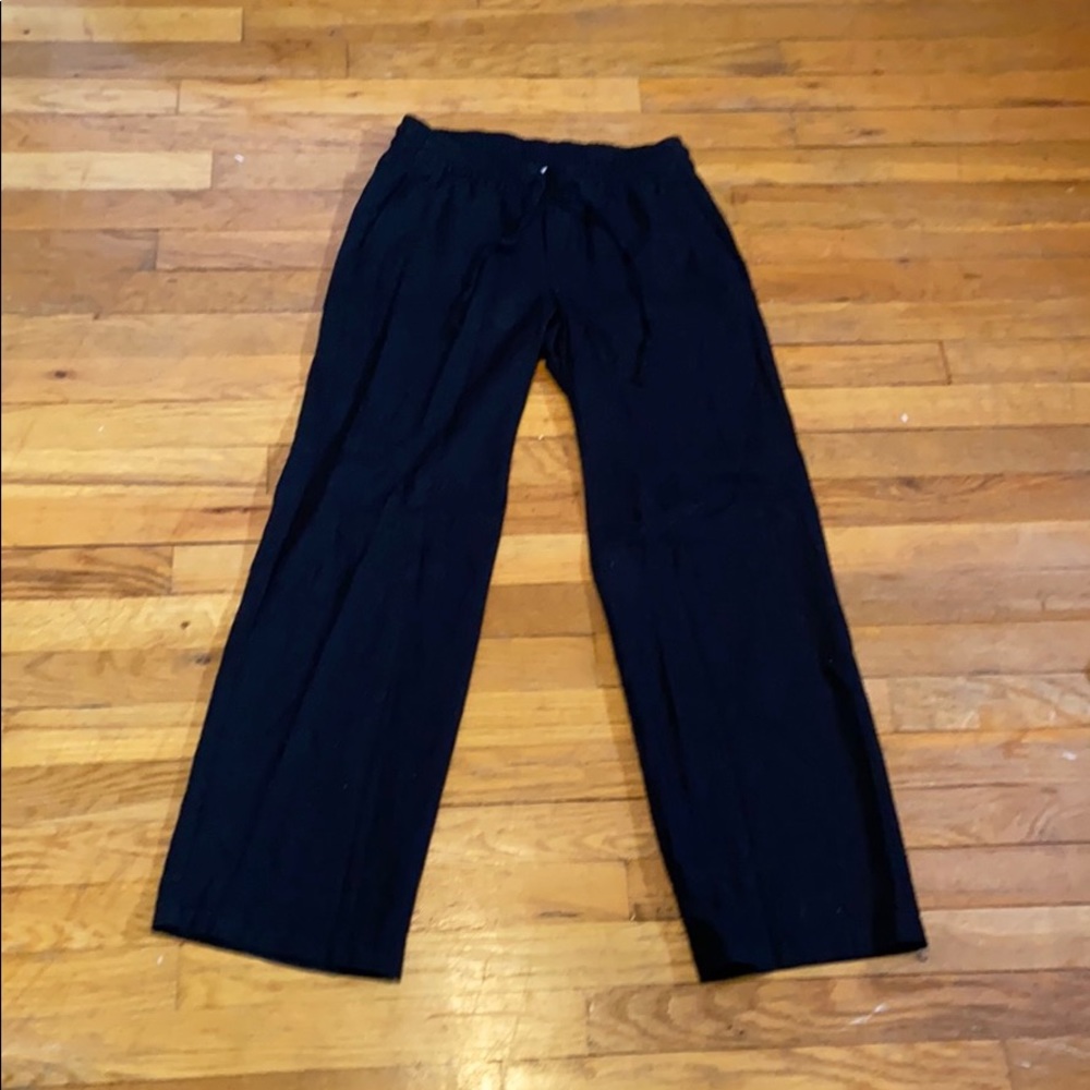 Old Navy flowy black wide leg linen blend pants